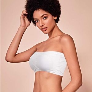 White XXL bandeau strapless bra NWT